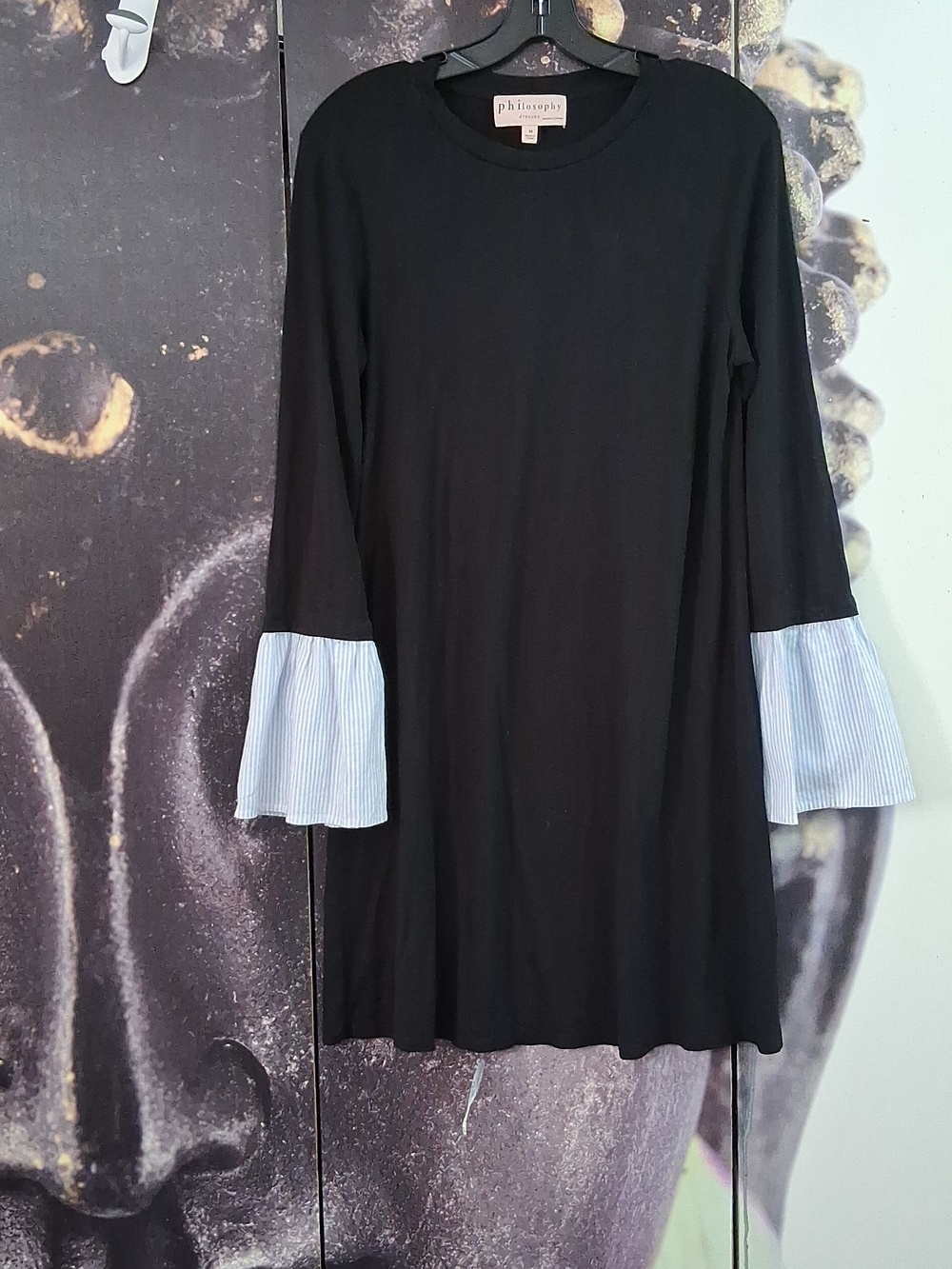 Philosophy  Black Crewneck Dress Size M.